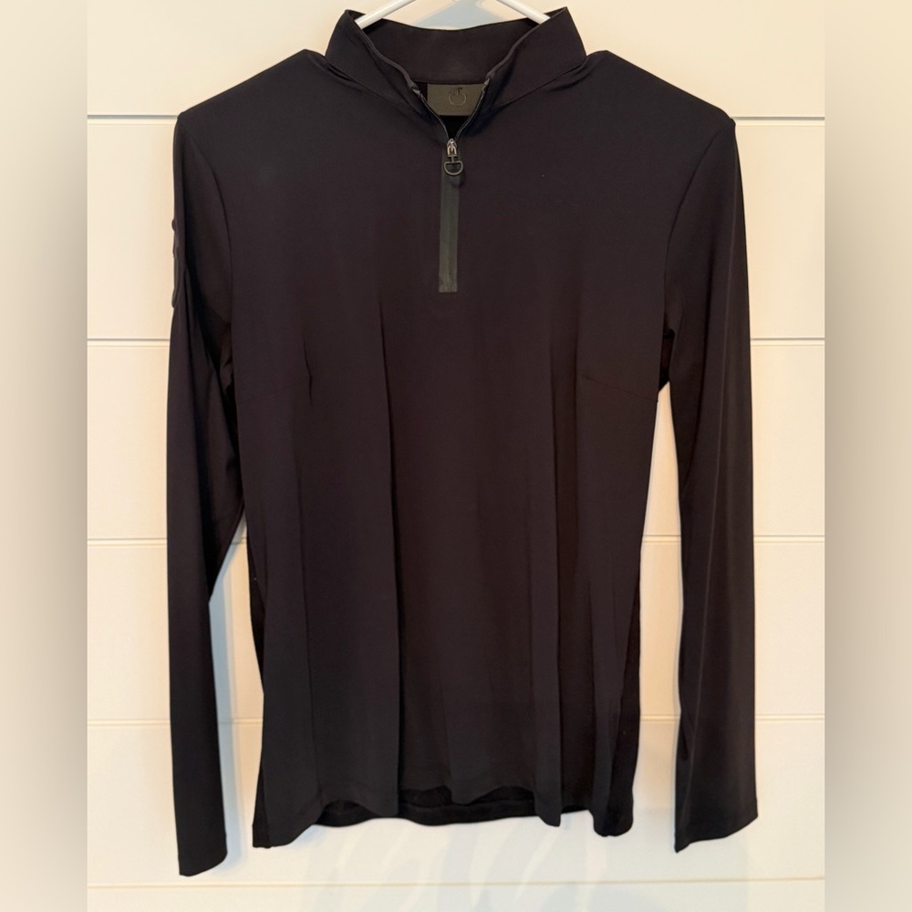 Cavalleria Toscana (L) Women’s Black Long-Sleeve Quarter-Zip Performance Top
